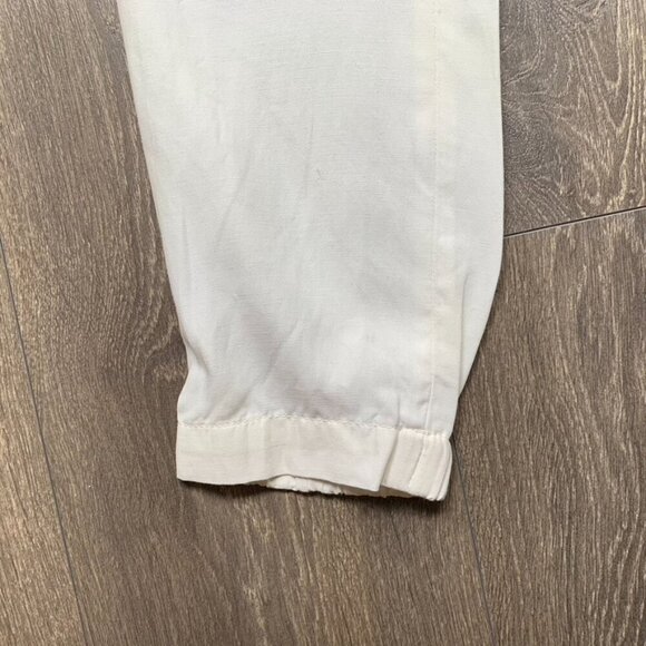 Aritzia Babaton Pants Straight Skinny Leg cuffed ankle Off white Tapered Trouser - Picture 8 of 16